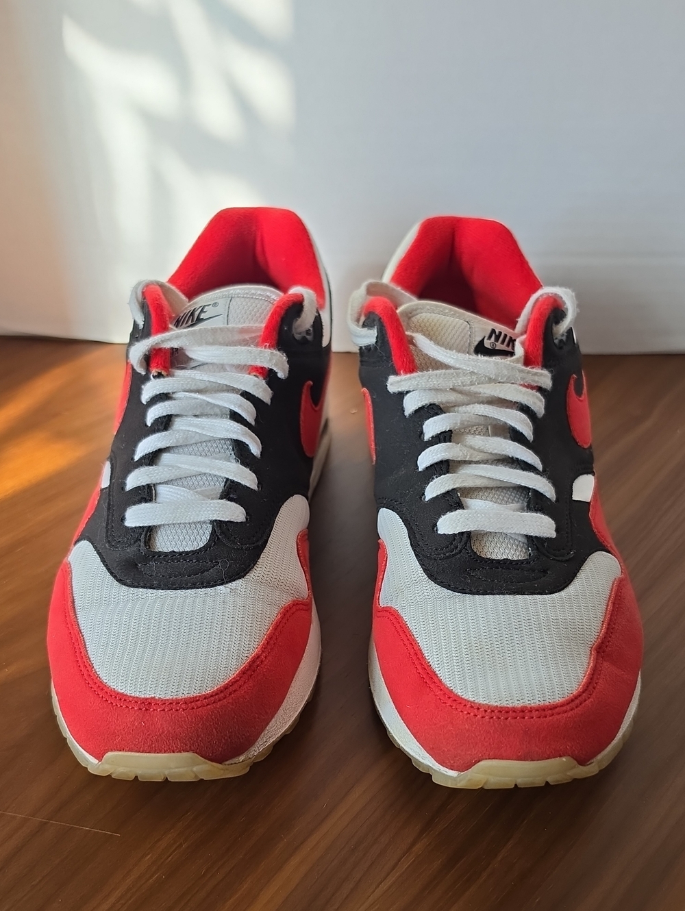 Nike Air Max 1 By You Custom Red Black White Gum Sole Men’s Size 10.5